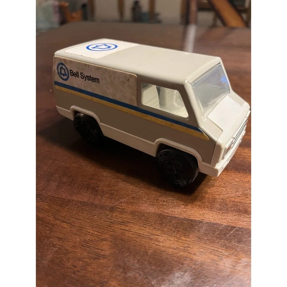 Vtg 1979 Mini Tonka Bell System Truck Set: Bucket Truck, Utility Van, Trailer